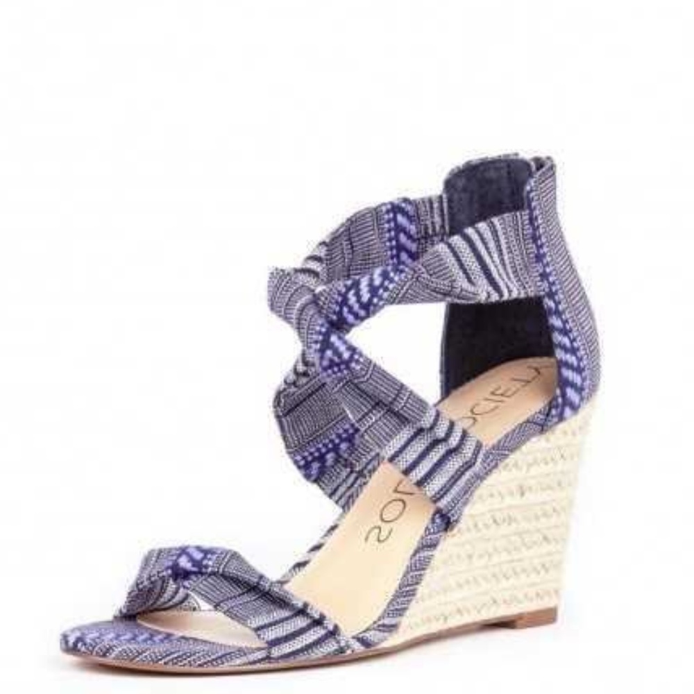 Sole Society Espadrille Blue Wedge Size 9.5